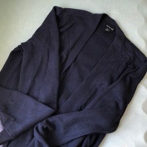COPY - Navy Knit Cardigan w/ Ribbed Detailing & T…